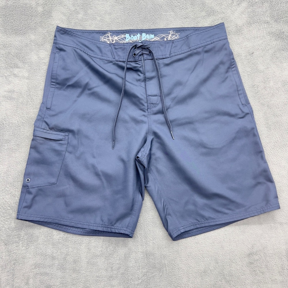 Liquid Yacht‎ Wear Boat Bum Swim Trunks Men's Size 36 Navy Blue Cargo Pockets